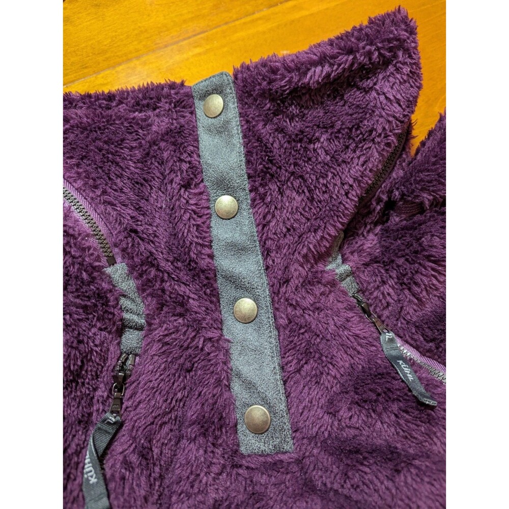 NWT KÜHL Flight Jacket Women's Large Purple Fleece Veste 2041 Hooded Coat Soft - Picture 4 of 10